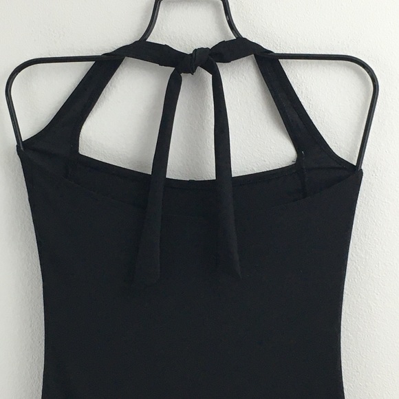 Black Ruched One Piece Swimsuit - Picture 8 of 12